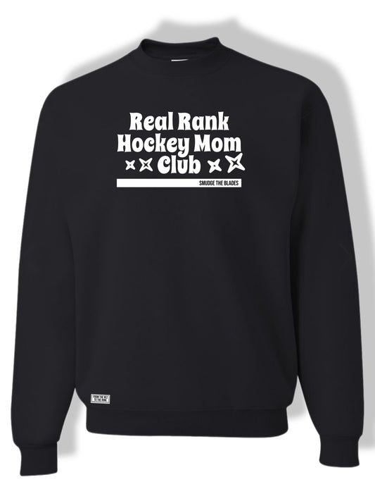 Real Rank Hockey Mom Club - Black/ Crewneck