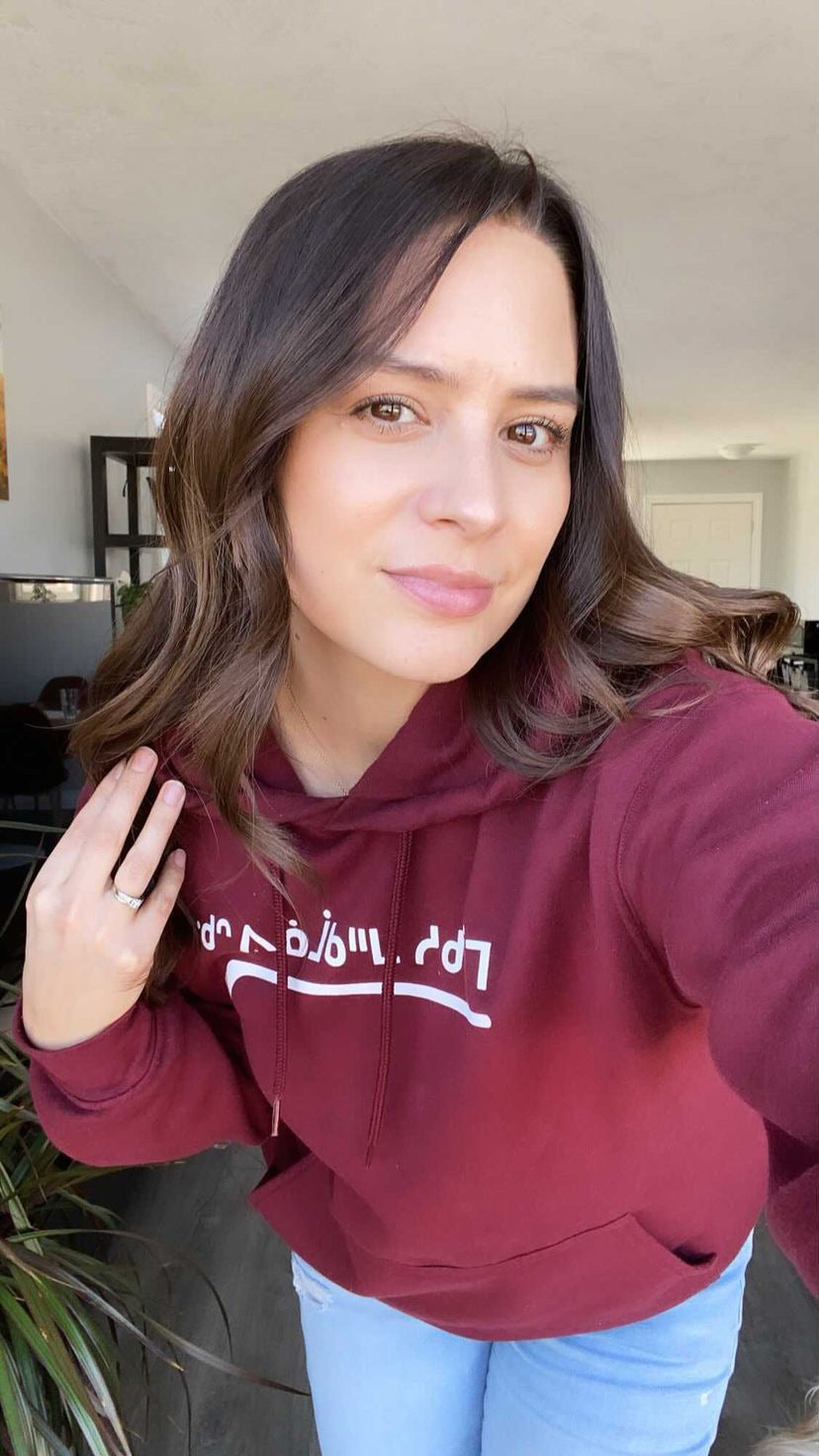 Cree Syllabics Hoodie- Burgundy