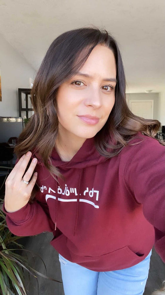 Cree Syllabics Hoodie- Burgundy