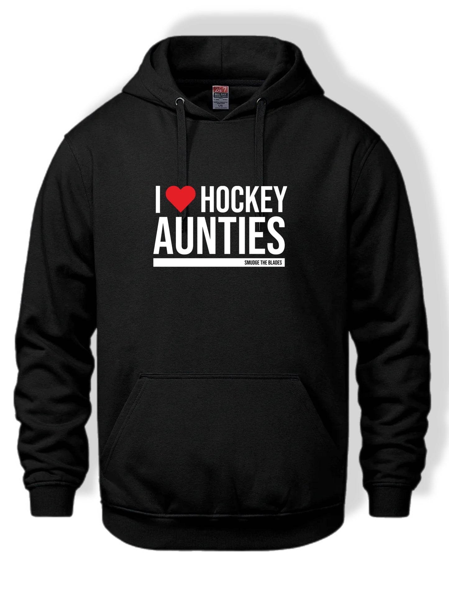 I ❤️ Hockey Aunties - Black hoodie