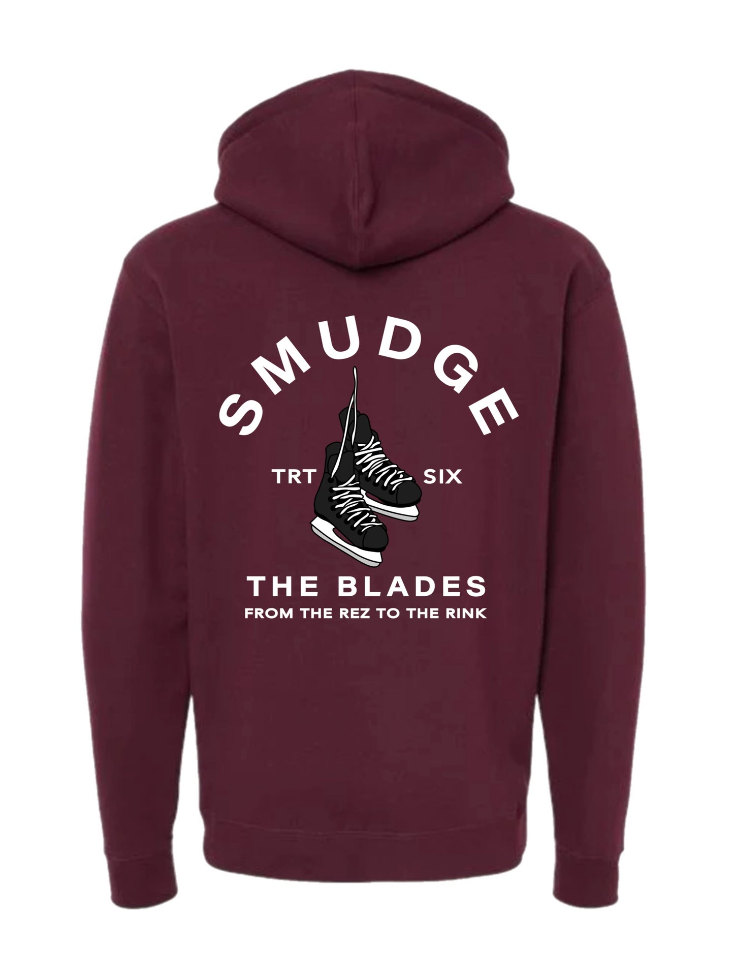 Smudge The Blades Skates Hoodie-Burgundy