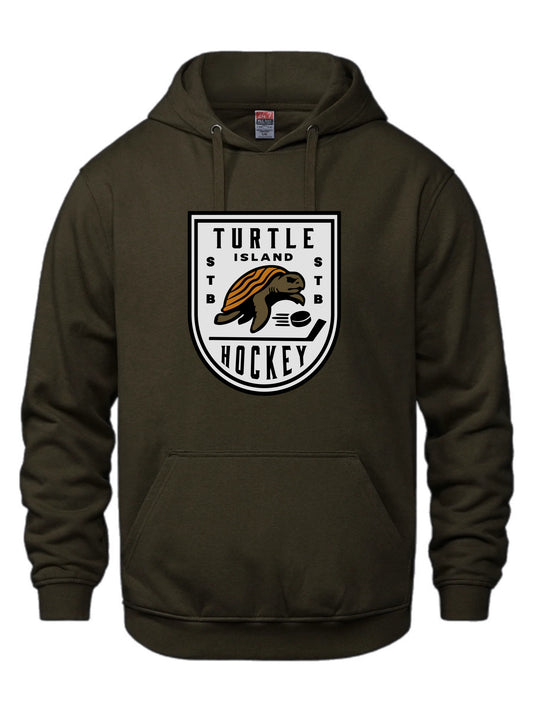 Turtle Island Hockey Hoodie- Brown