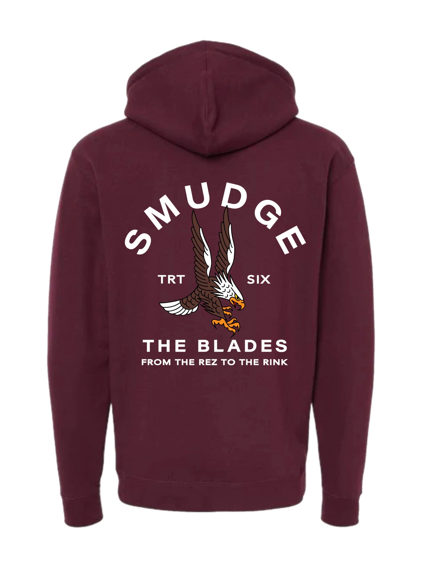 Smudge The Blades Eagle Hoodie-Burgundy