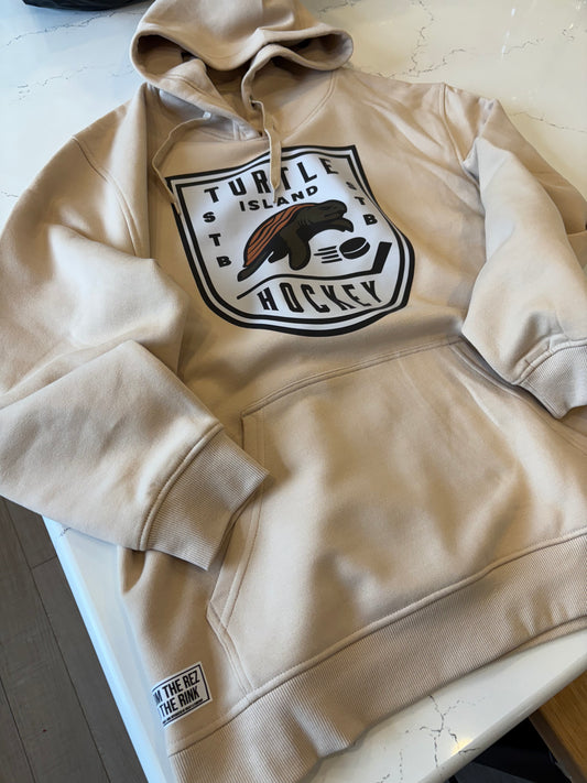 Turtle Island Hockey Hoodie- Sand