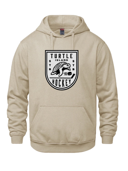 Turtle Island Hockey Hoodie White logo- Sand