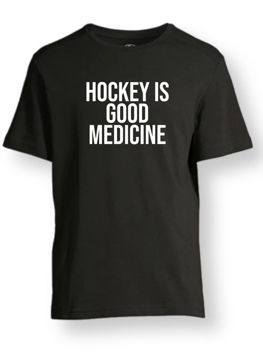 Hockey is good medicine Tshirt- Black
