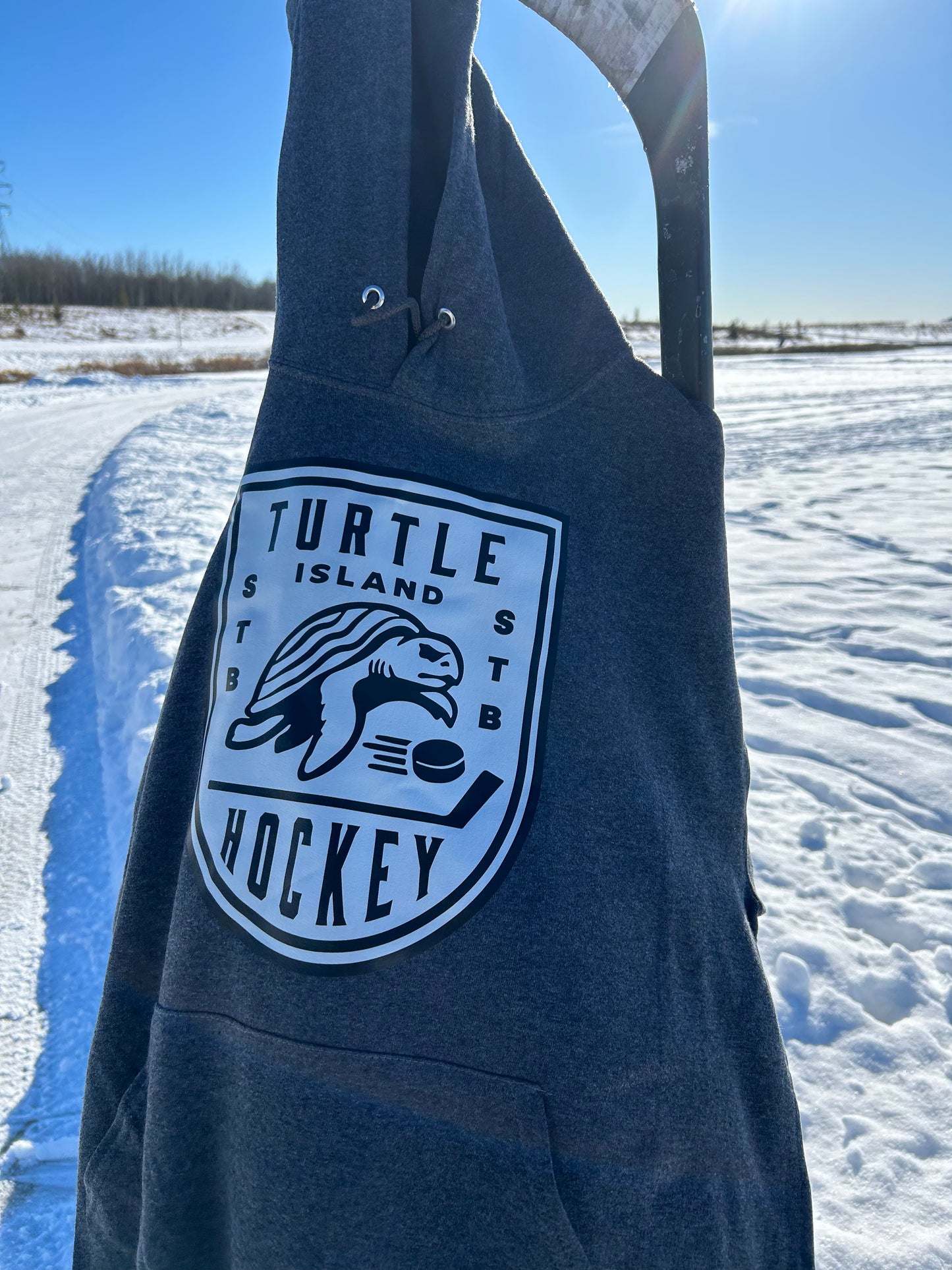 Turtle Island Hockey Hoodie- Dark Grey
