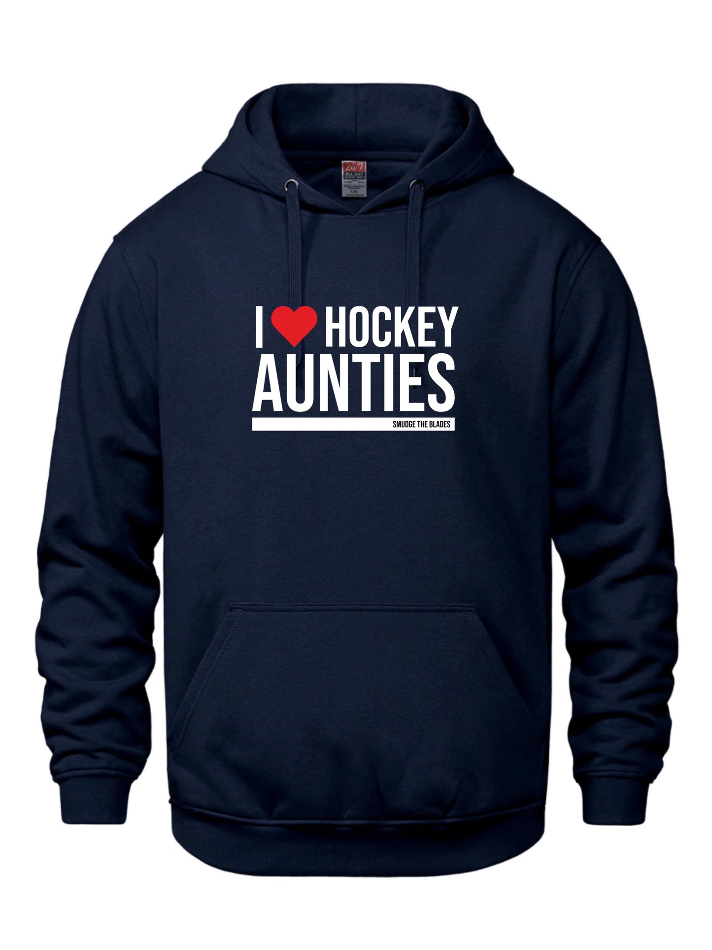 I ❤️ Hockey Aunties - Navy hoodie