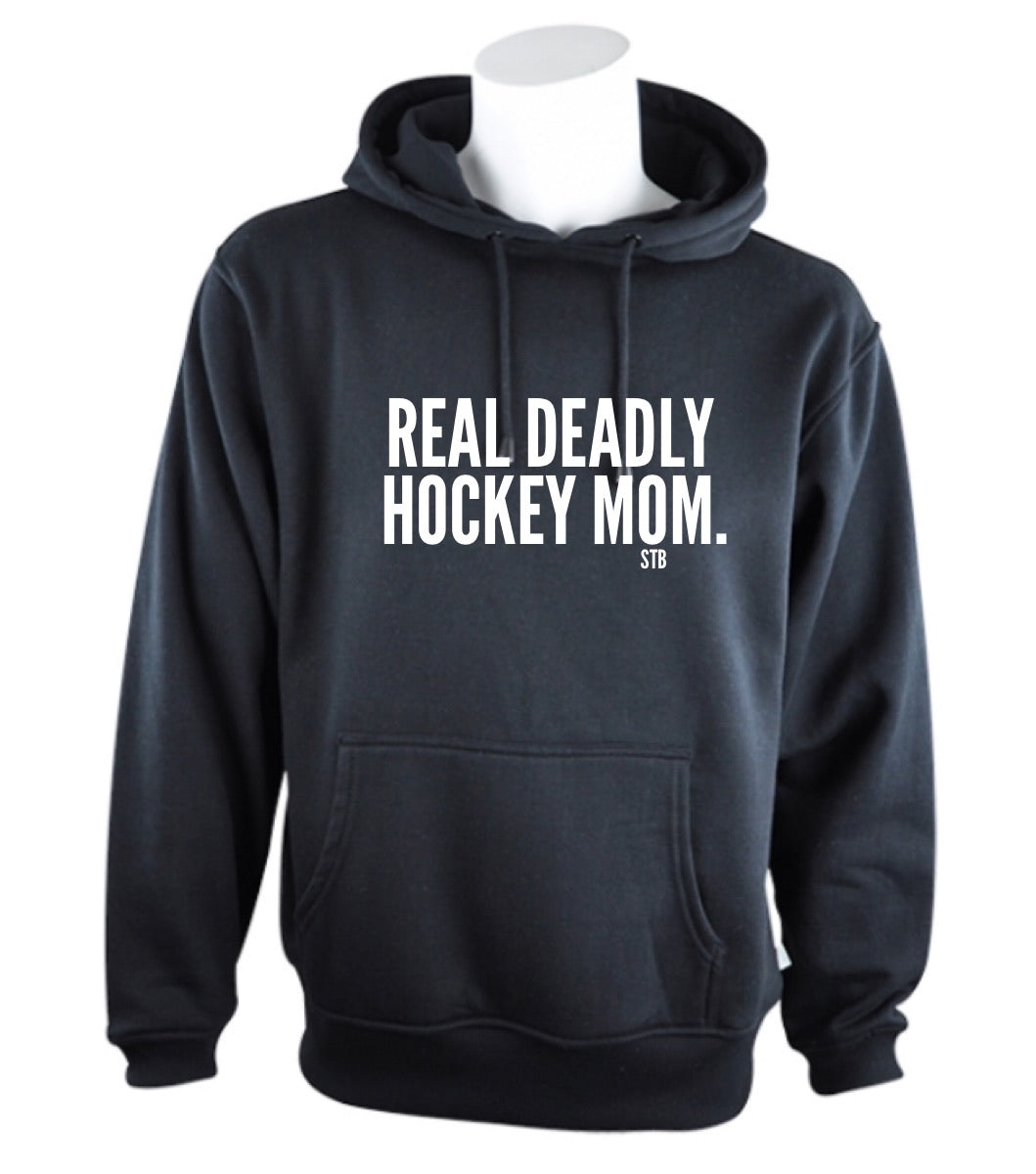 Real Deadly Hockey Mom Hoodie- Black