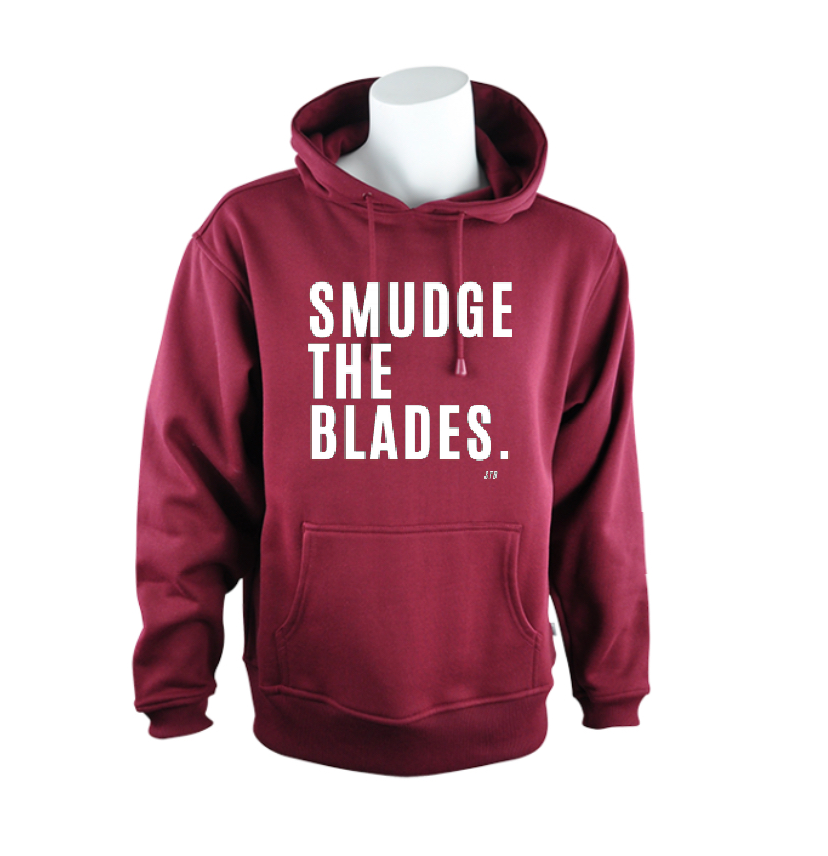Smudge The Blades Hoodie- ADULT Burgundy