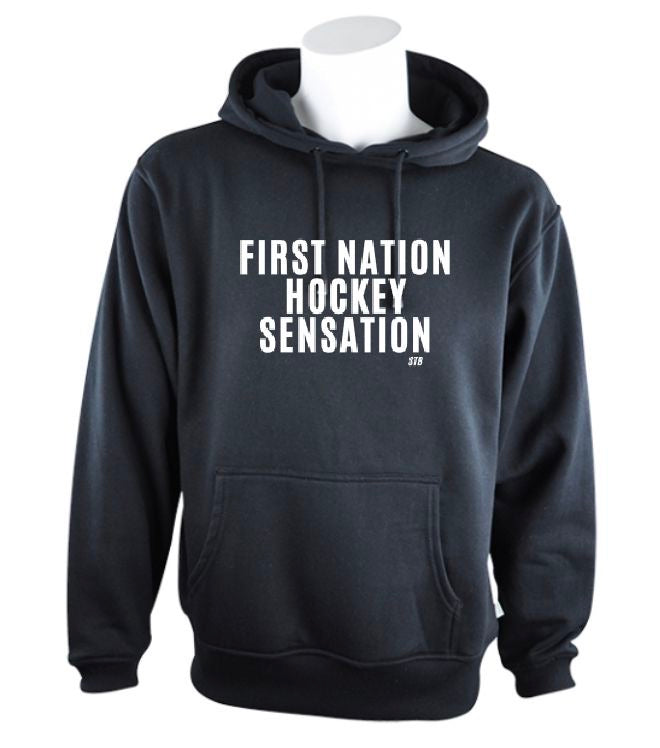 First Nation Hockey Sensation Hoodie- Black