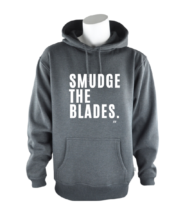 Smudge The Blades Hoodie- ADULT Dark Grey