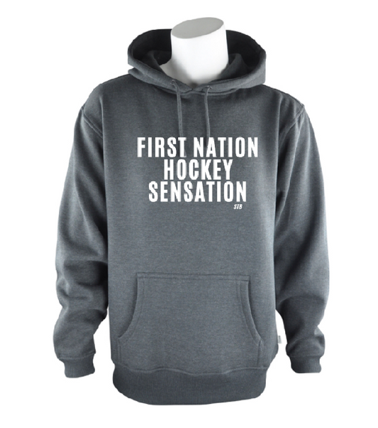 First Nation Hockey Sensation Hoodie- Dark Grey